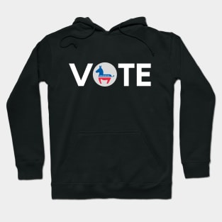 Vote Democrat - White Text Hoodie